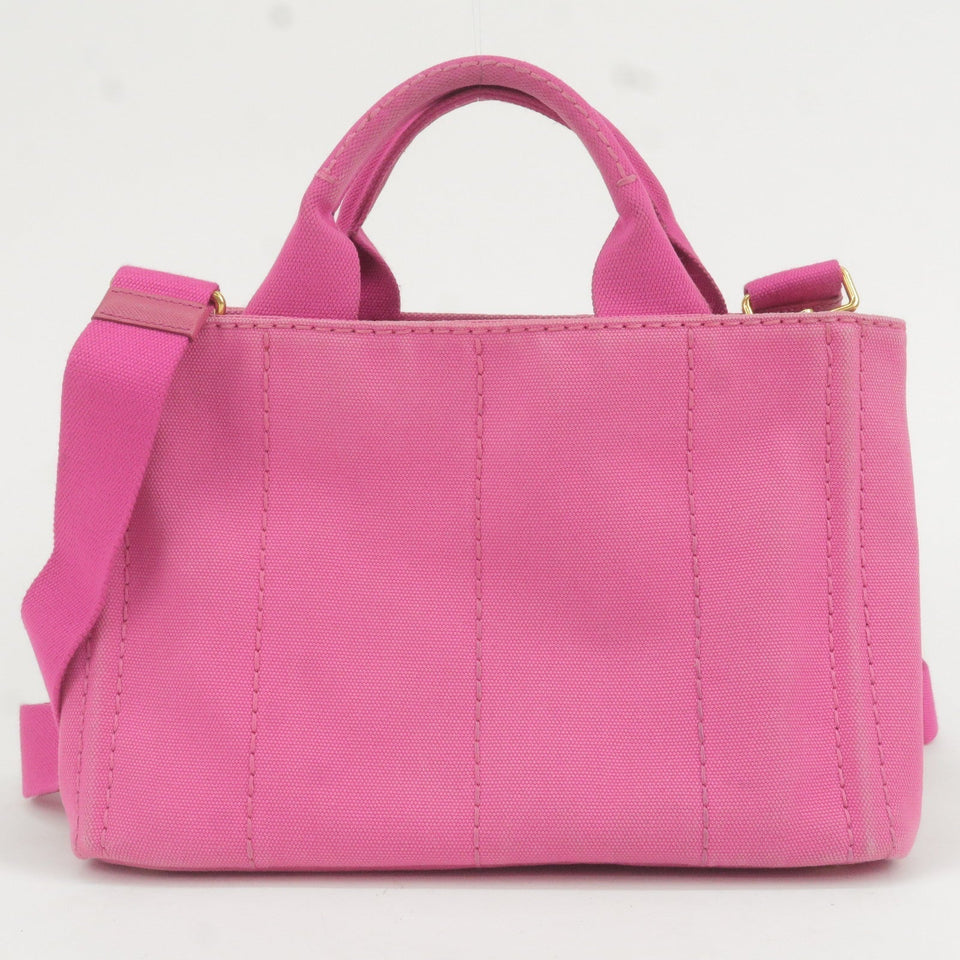 Prada Canapa Mini Canvas 2Way Bag Shoulder Bag Pink B2439G