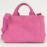 Prada Canapa Mini Canvas 2Way Bag Shoulder Bag Pink B2439G