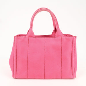 Prada Logo Canapa Mini Canvas 2Way Tote Bag Pink 1BG439