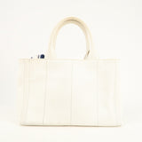 Prada Canapa Mini Canvas 2Way Tote Bag Hand Bag White 1BG439
