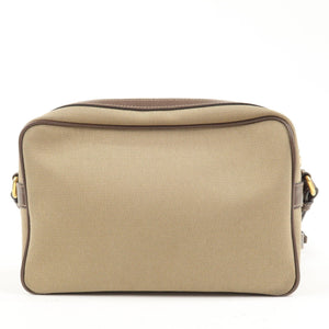 Prada Logo Jacquard Leather Shoulder Bag Beige Brown 1BH089