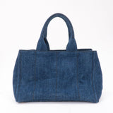 Prada Canapa Denim Tote Bag Hand Bag Denim Blue B1877B
