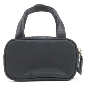 Prada Logo Nylon Leather Pouch Mini Bag Black 1N1346