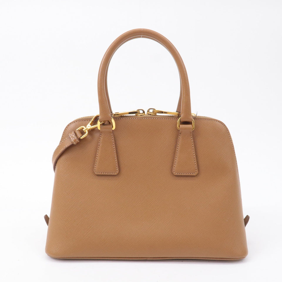 Prada Logo Leather 2Way Bag Hand Bag Shoulder Bag Brown