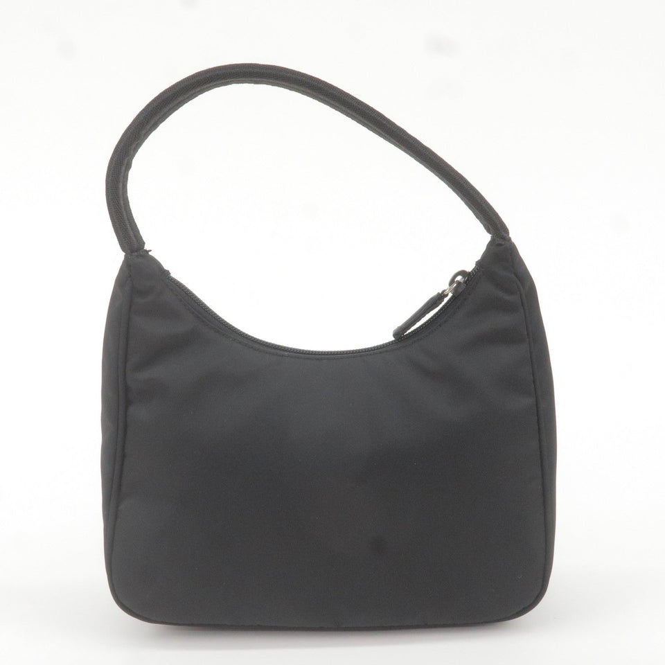 Prada Logo Nylon Hand Bag Pouch Purse NERO Black