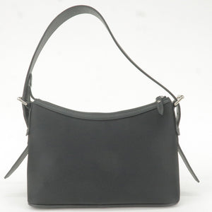 BURBERRY Nova Plaid Canvas Leather Shoulder Bag Beige Black