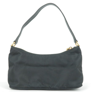 Prada Nylon Leather Hand Bag Pouch NERO Black 1N1413