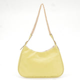 Prada Logo Nylon Leather Chain Shoulder Bag Yellow BR0104