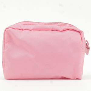Prada Logo Nylon Leather Pouch Clutch Bag Pink MV340