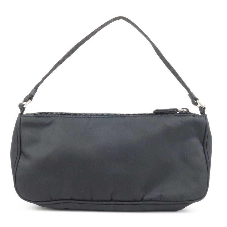 Prada Logo Nylon Hand Bag Pouch Purse Mini Bag NERO Black