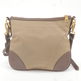 Prada Logo Jacquard Leather Shoulder Bag Beige Brown BT867A