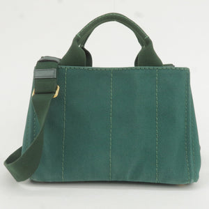 Prada Canapa Mini Canvas 2Way Bag Shoulder Bag Green B2439G