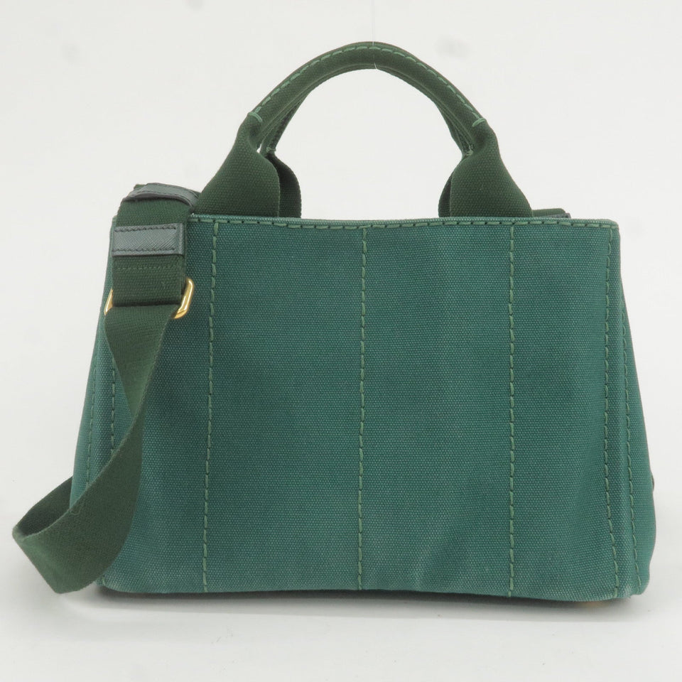 Prada Canapa Mini Canvas 2Way Bag Shoulder Bag Green B2439G