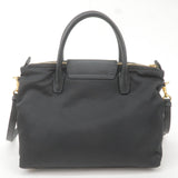 Prada Logo Nylon Leather 2Way Bag Hand Bag NERO Black BN2106