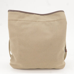 Prada Logo Jacquard Leather Shoulder Bag Beige Brown VA0655