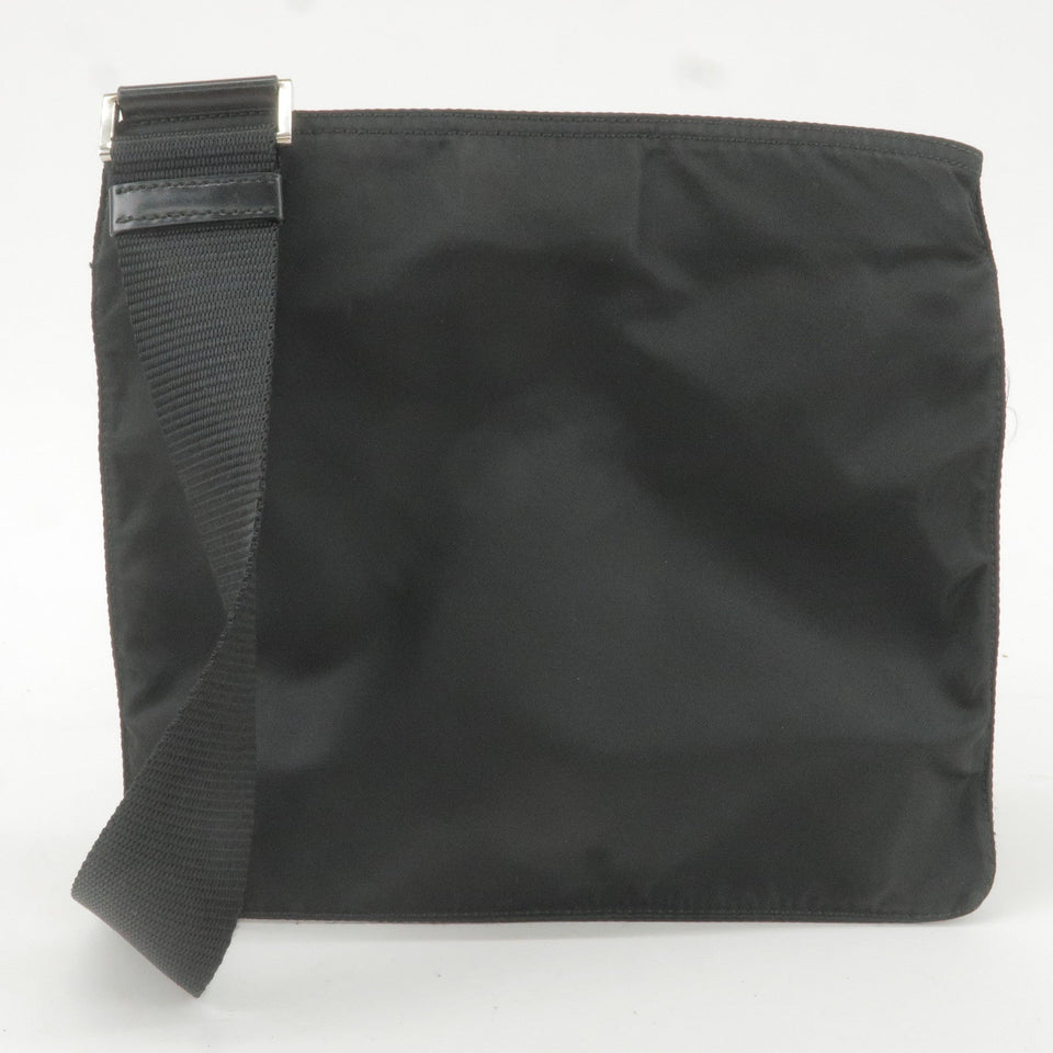 Prada Logo Nylon Leather Shoulder Bag Crossbody Bag Black