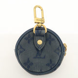 Louis Vuitton Monogram Denim Round Pouch Coin Case Blue M68290