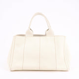 Prada Canapa Canvas Tote Bag Hand Bag Ivory BN1877