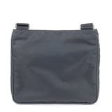 Prada Logo Nylon Leather Shoulder Bag Purse NERO Black