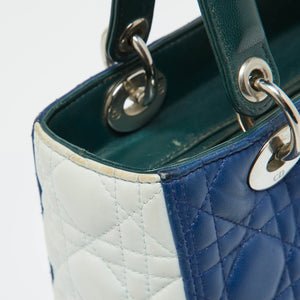Dior Multicolor Cannage Leather Medium Lady Dior Tote