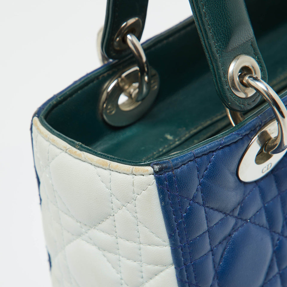 Dior Multicolor Cannage Leather Medium Lady Dior Tote