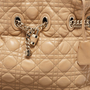 Dior Beige Cannage Leather Chri Chri Chain Tote..