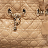 Dior Beige Cannage Leather Chri Chri Chain Tote..