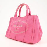 Prada Logo Canapa Mini Canvas 2Way Tote Bag Pink 1BG439