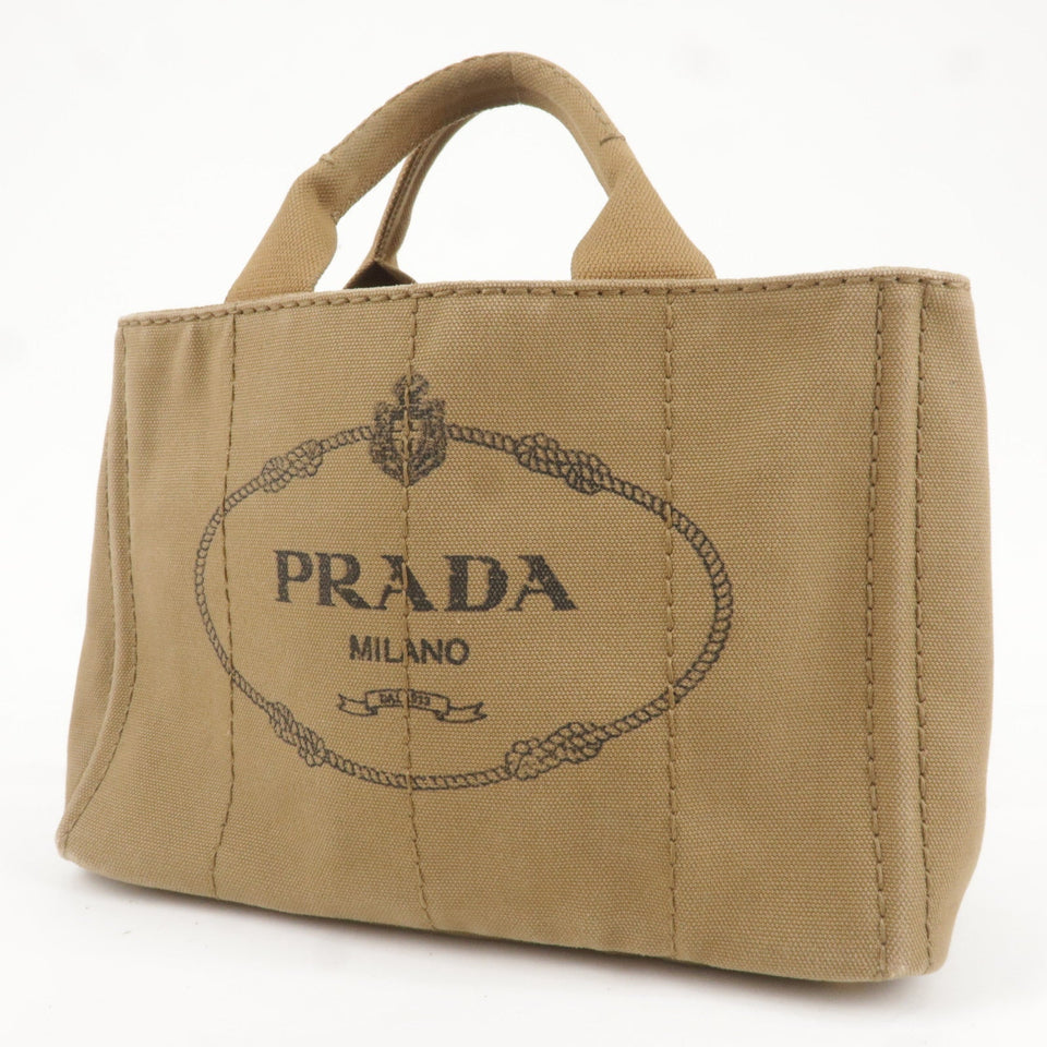 Prada Canapa Mini Canvas 2Way Bag Shoulder Bag Brown B2439G