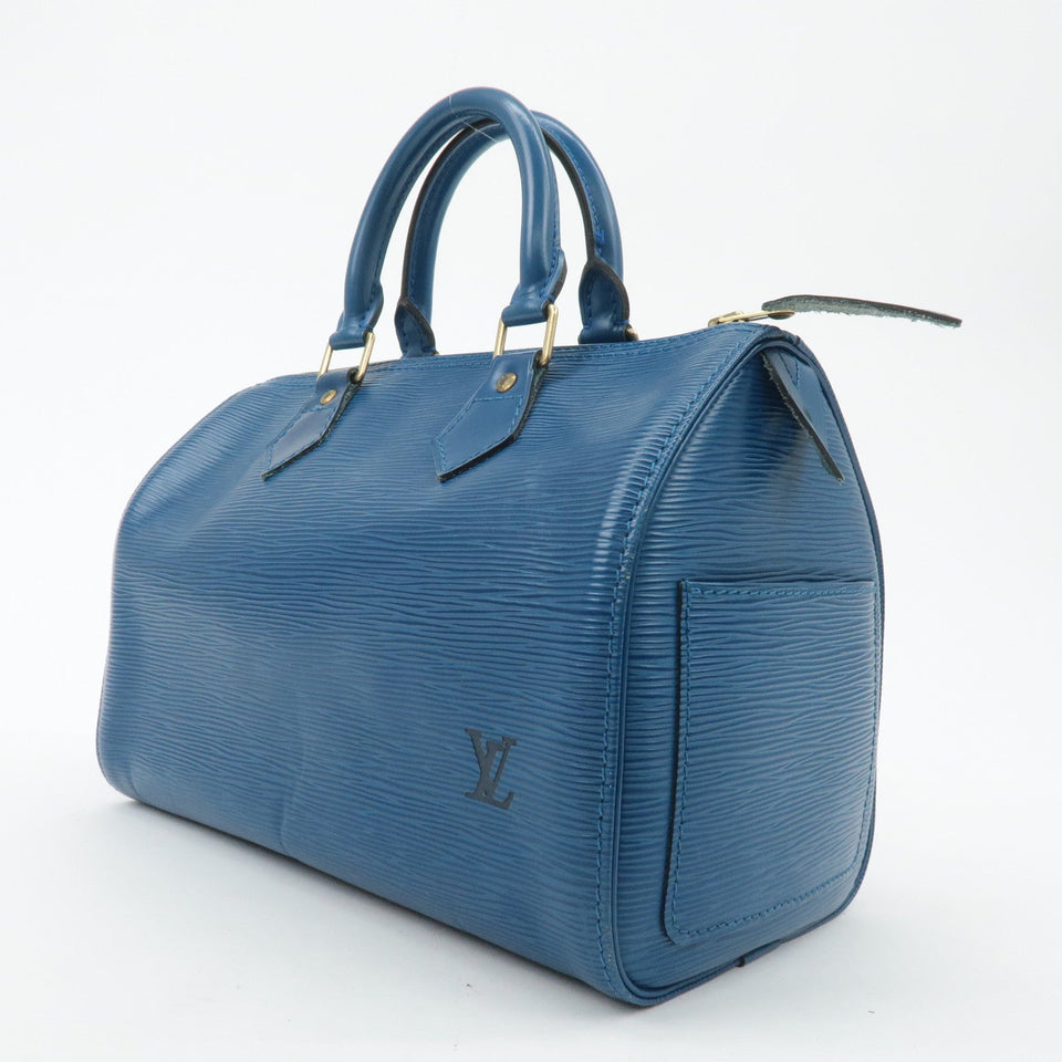 Louis Vuitton Epi Speedy 25 Hand Bag Boston Bag Blue M43015