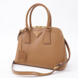 Prada Logo Leather 2Way Bag Hand Bag Shoulder Bag Brown