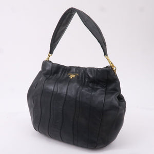 Prada Leather Shoulder Bag Hand Bag Black