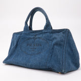 Prada Canapa Large Canvas Tote Bag Hand Bag Denim Blue B1872B
