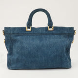 Prada Denim Leather 2Way Bag Hand Shoulder Bag Blue BN2069