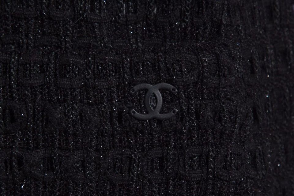 Chanel Black Tweed Skirt SZ 38