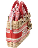 Dior Lady D-Joy Medium Straw & Leather Tote