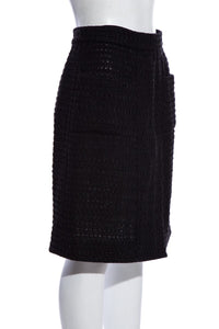 Chanel Black Tweed Skirt SZ 38