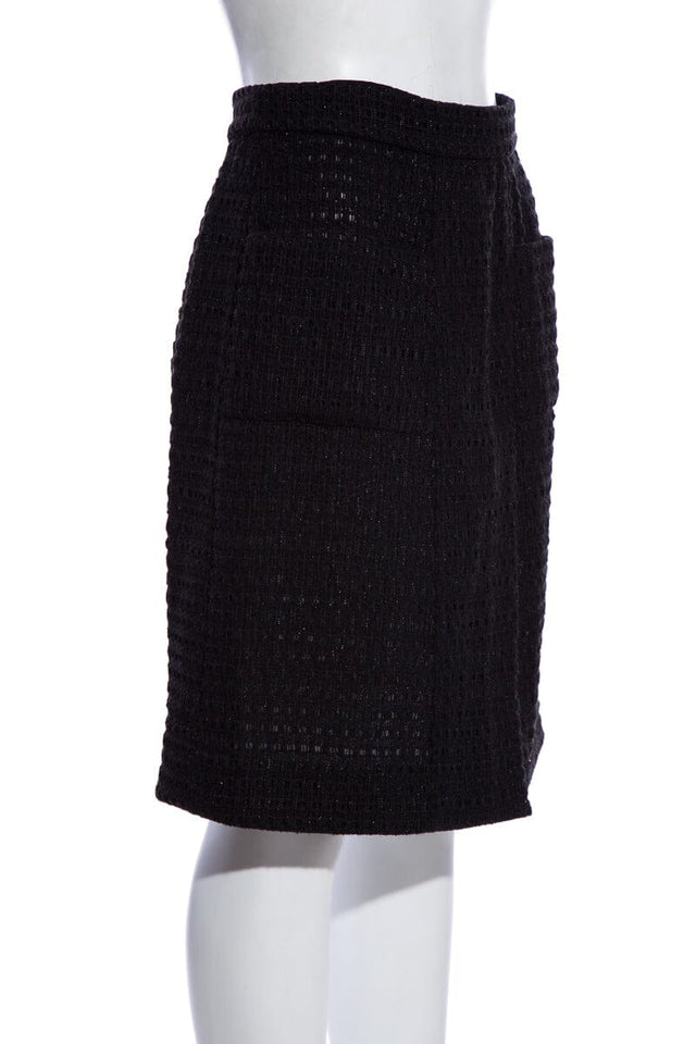 Chanel Black Tweed Skirt SZ 38