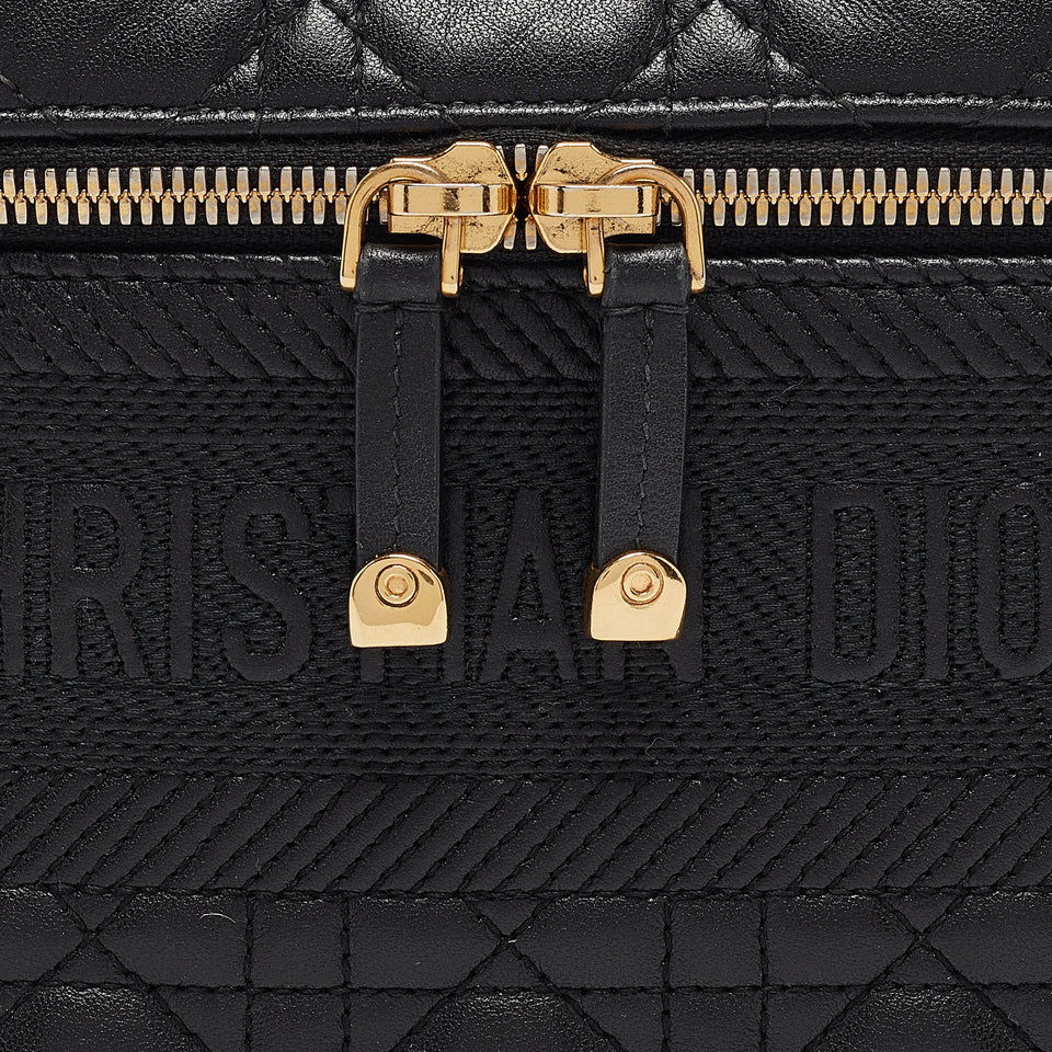 Dior Black Cannage Leather Small Diortravel Vanity Case