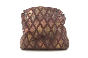 Chanel Purple Snakeskin Shimmer Hobo Handbag