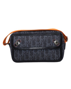 Dior Diorissimo Flight Shoulder Bag in Blue Canvas/Leather