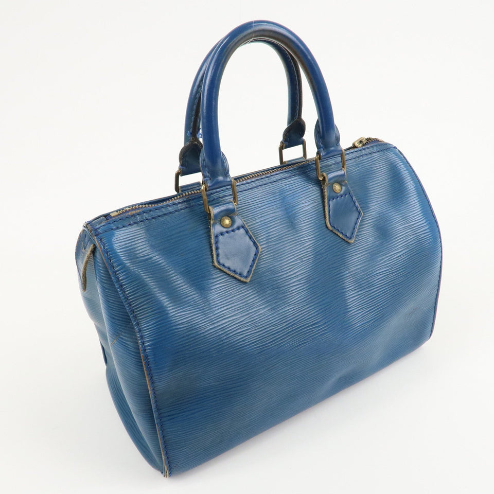 Louis Vuitton Epi Speedy 25 Hand Boston Bag Blue M43015