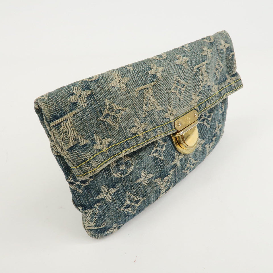 Louis Vuitton Monogram Denim Pochette Plat Pouch M95007