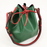 Louis Vuitton Epi Petit Noe Shoulder Bag Bi ColorGreen Red M44147