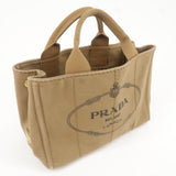 Prada Canapa Mini Canvas 2Way Bag Shoulder Bag Brown B2439G