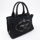Prada Canapa Mini Canvas Tote Bag Hand Bag Black