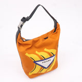 Prada Leather Nylon Hand Bag  Shoulder Bag Orange Black