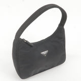 Prada Logo Nylon Hand Bag Pouch Purse NERO Black