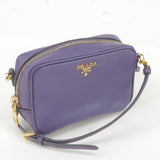 Prada Logo Leather Mini Shoulder Bag 2Way Bag Pouch Purple