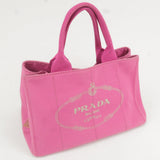 Prada Canapa Canvas Tote Bag Hand Bag Pink BN1877